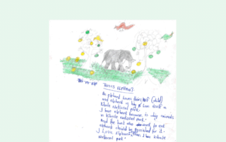 Happy World Elephant Day, children’s drawing, happiness is elephants
