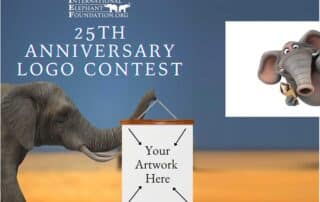 International Elephant Foundation is celebrating our 25th Anniversary, logo contest, winning logo, Elephants